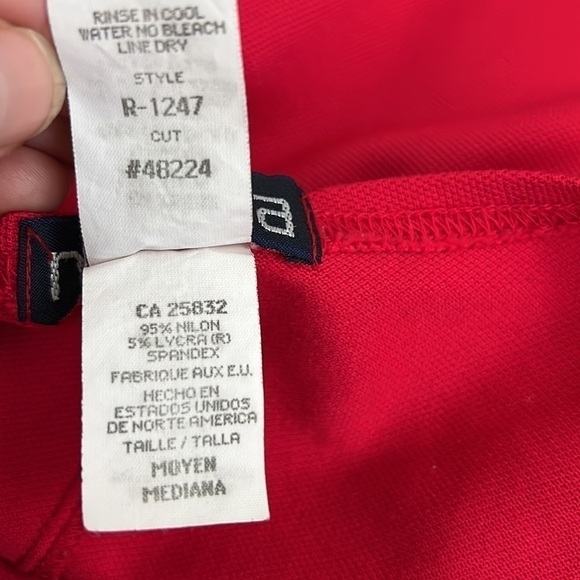 Nautica Vintage Y2K Red Jersey Knit Short Sleeve Mini Shirt Dress - Picture 10 of 11